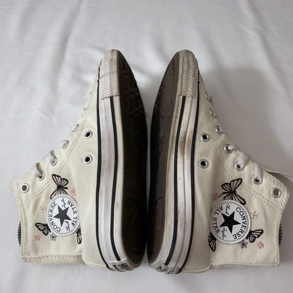 New Converse A07336F All Star Butterfly Hi Sneakers White Multi Kids Size 2.5 - Picture 5 of 16